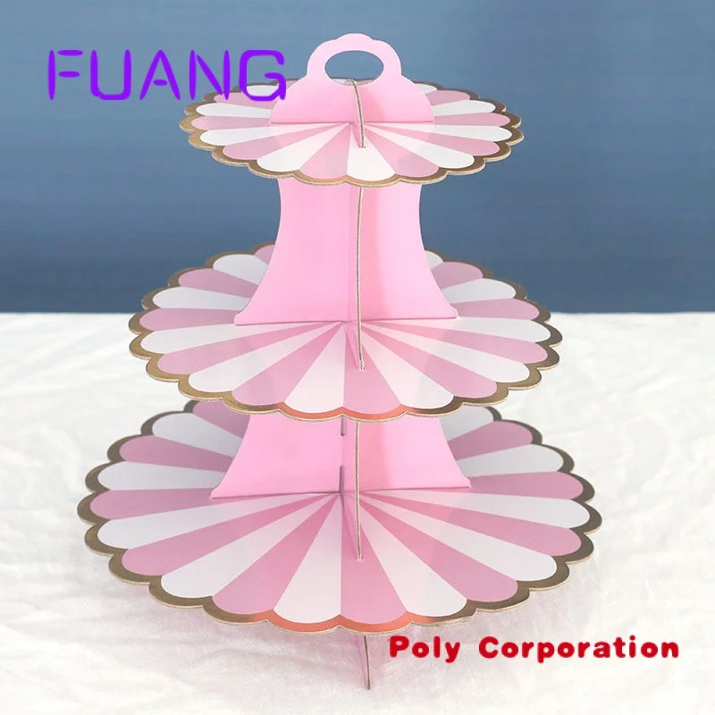 Праздничные 3-слойные подставки для тортов разного размера одноразовые круглые