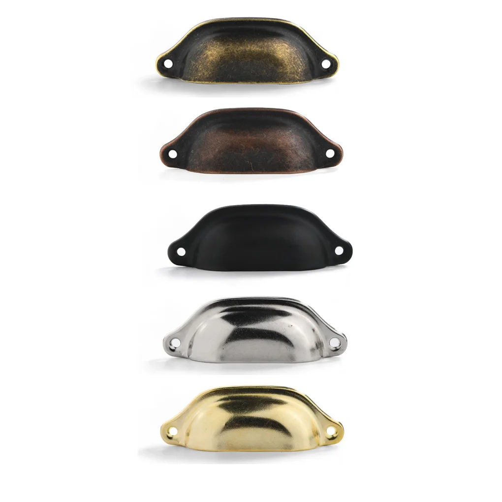 

12 Pieces Iron Drawer Handle Vintage Solid Color Anti-rust Decorative Replacement Wardrobe Cabinet Door Pull Red