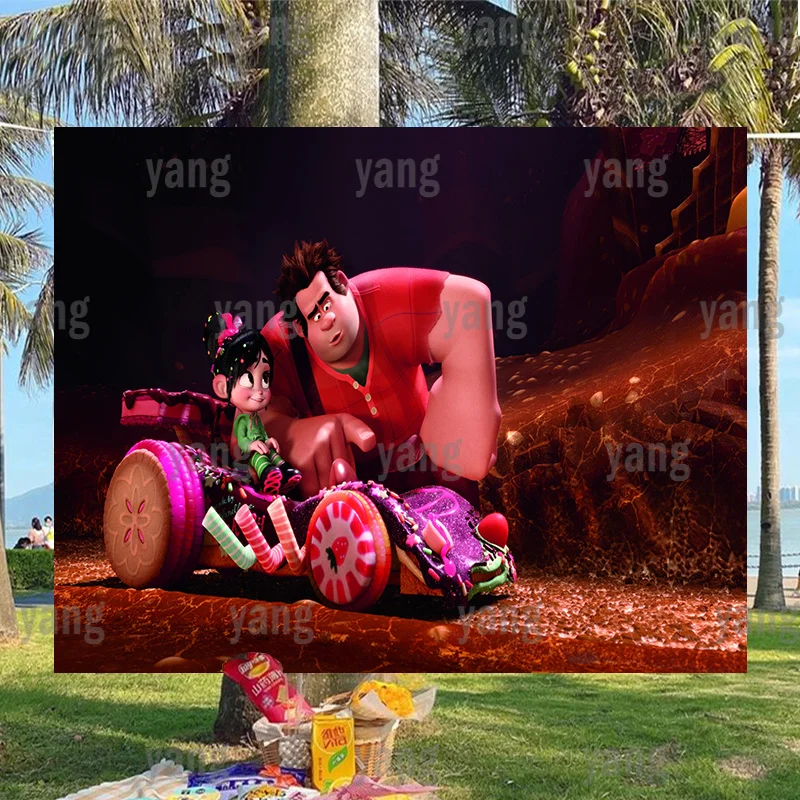 

Wreck-It Ralph Custom Cartoon Brave Newborn Kids Birthday Red Disney Photography Backdrop Party Background Baby Shower Props