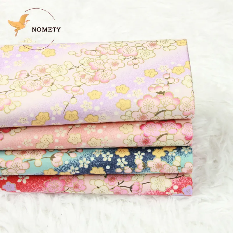 

Printed Gradient Color Plum Blossom Fabric 100% Cotton Bronzed Cloth For Sewing Purses Kimono Handmade DIY 147*50cm