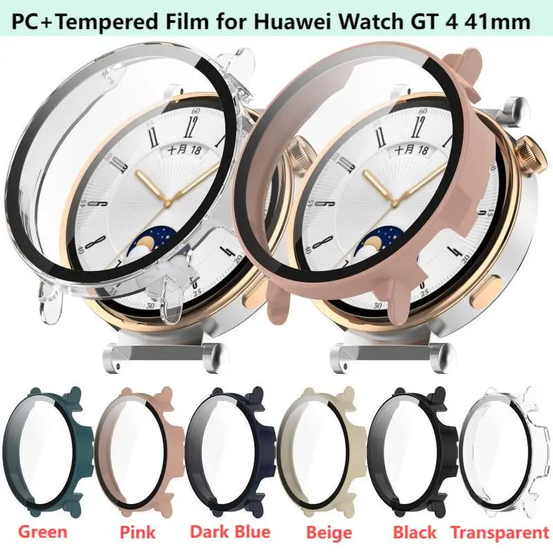 Фото Чехол из ПК + закаленной пленки для Huawei Watch GT 4, 46 мм, 41 мм, чехол-бампер для умных часов, полный стеклянный экран, защитная рамка для часов GT4 №4