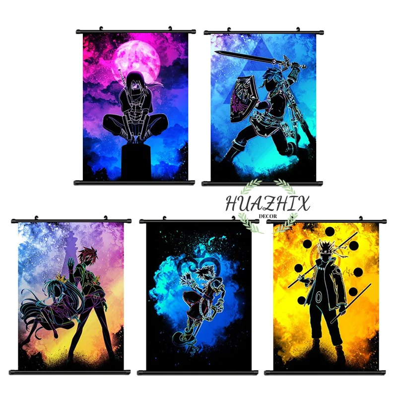 

Interior Paintings Anime Scroll Painting Framed Decorative Canvas Paintings Aesthetic Room Decor Posters on The Wall Boy Bedroom
