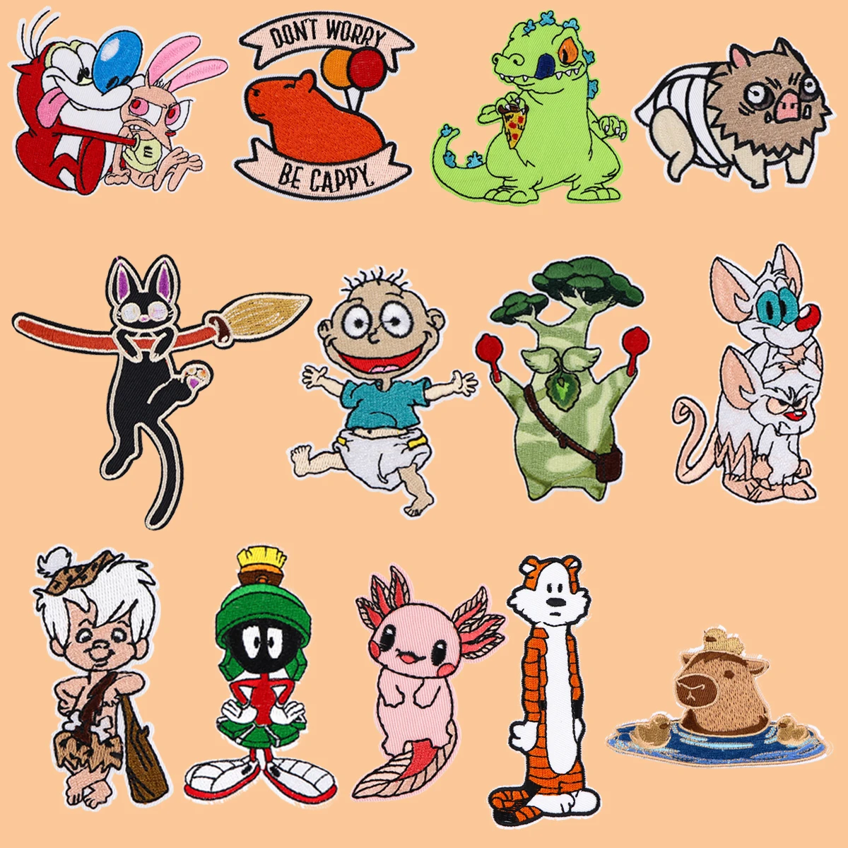 

Cute Cartoon Dinosaur Patches For Clothing Thermoadhesive Patches Capybara Patch Iron on Embroidery Patches on Clothes Applique