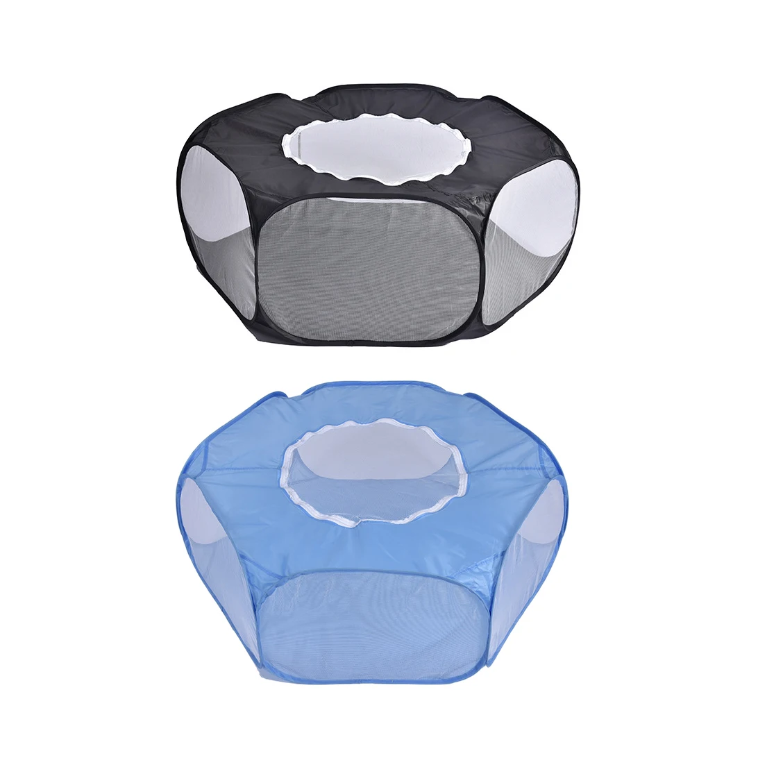 

Small Animal Playpen Foldable Pet Cage with Top Cover Anti Escape Breathable Indoor Outdoor Yard Fence for Kitten Puppy Guinea P