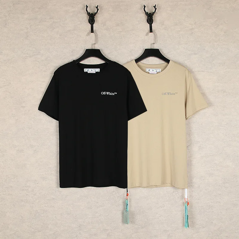

Fashion Luxury OFF Oversized Cotton Daily Tops High End Letter Print Tees High Quality casual vintage white T-shirt Couples 1:1