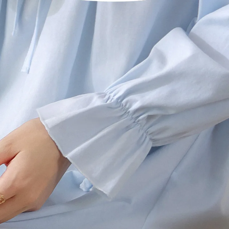 Night Dress Women Cotton O-Neck Long Sleeve Elegant Sleepdress Nightgowns Spring French Court Style Princess Pajamas Sleepdress