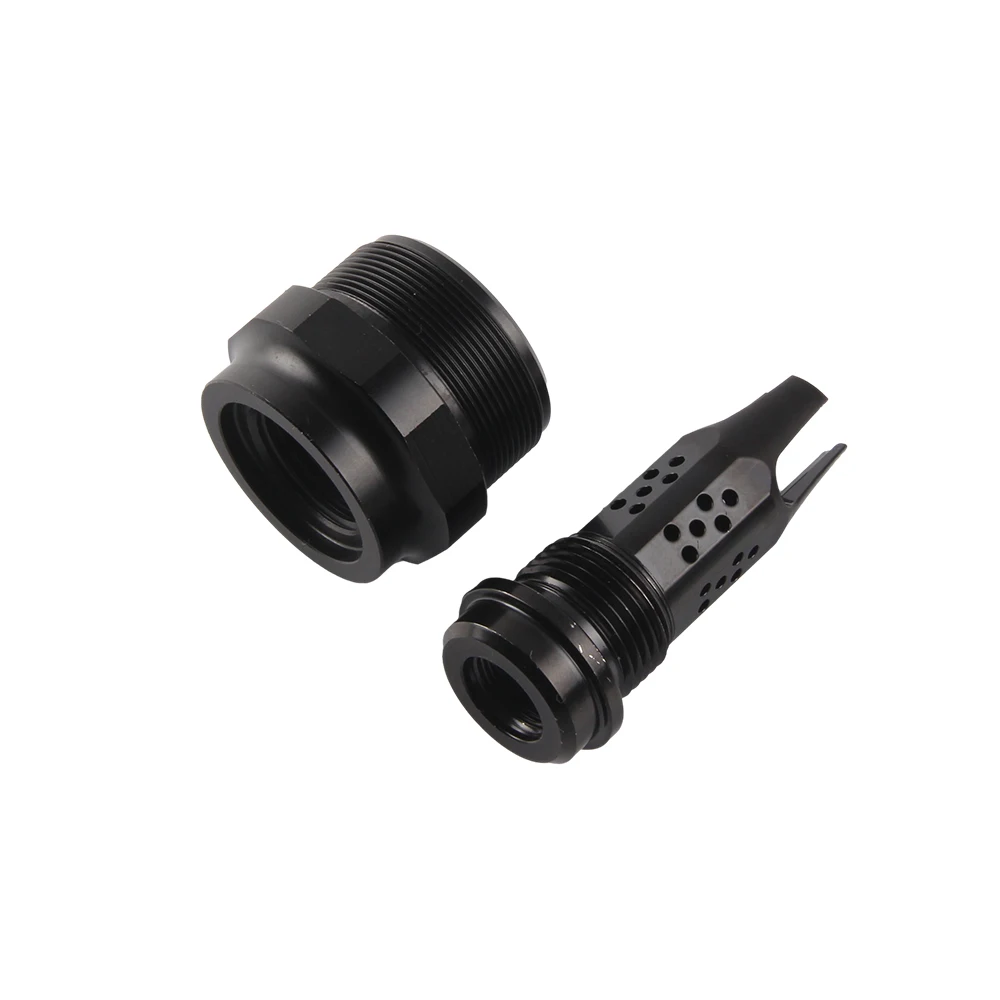 

New 1/2x28 5/8x24 black for muzzle devices flash mounts with 1.375x24 TPI adapter