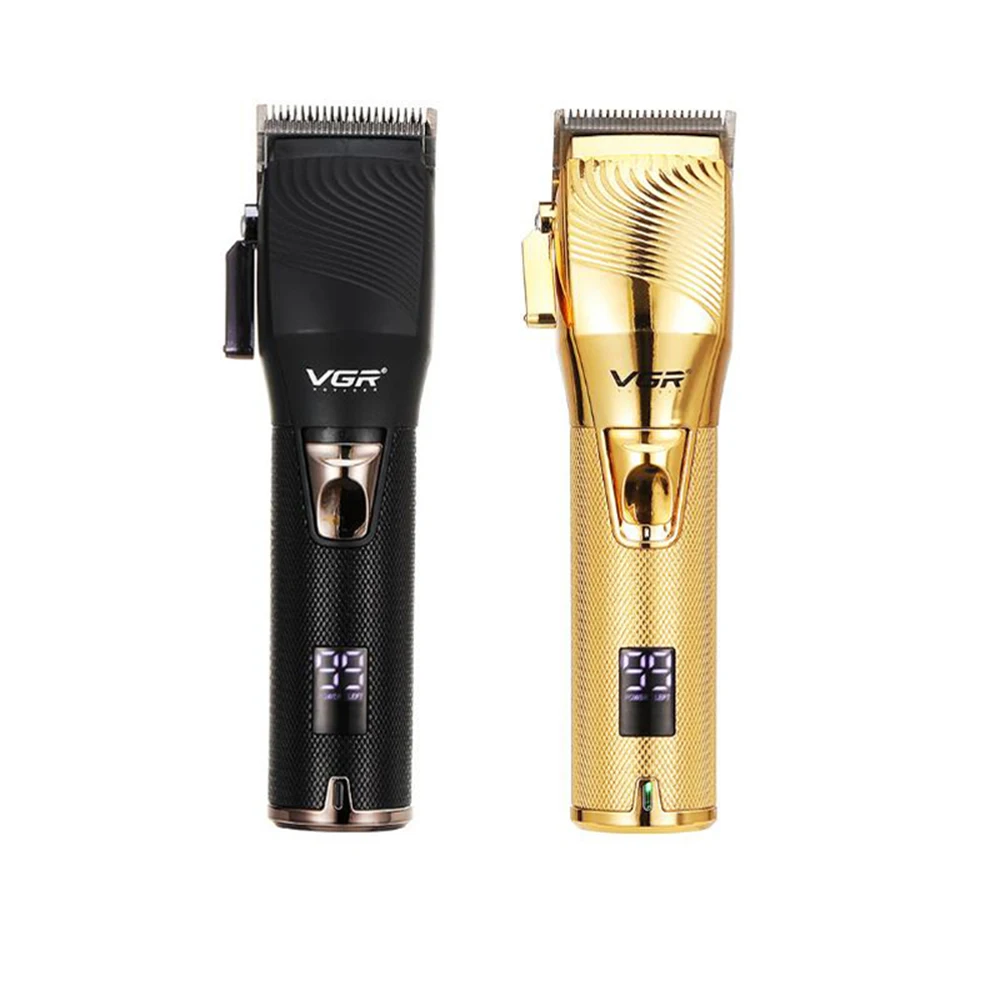 

Professional Barber Hair Clipper Rechargeable Electric LED T-Outliner Finish Cutting Machine Beard Trimmer Shaver Cordless gold
