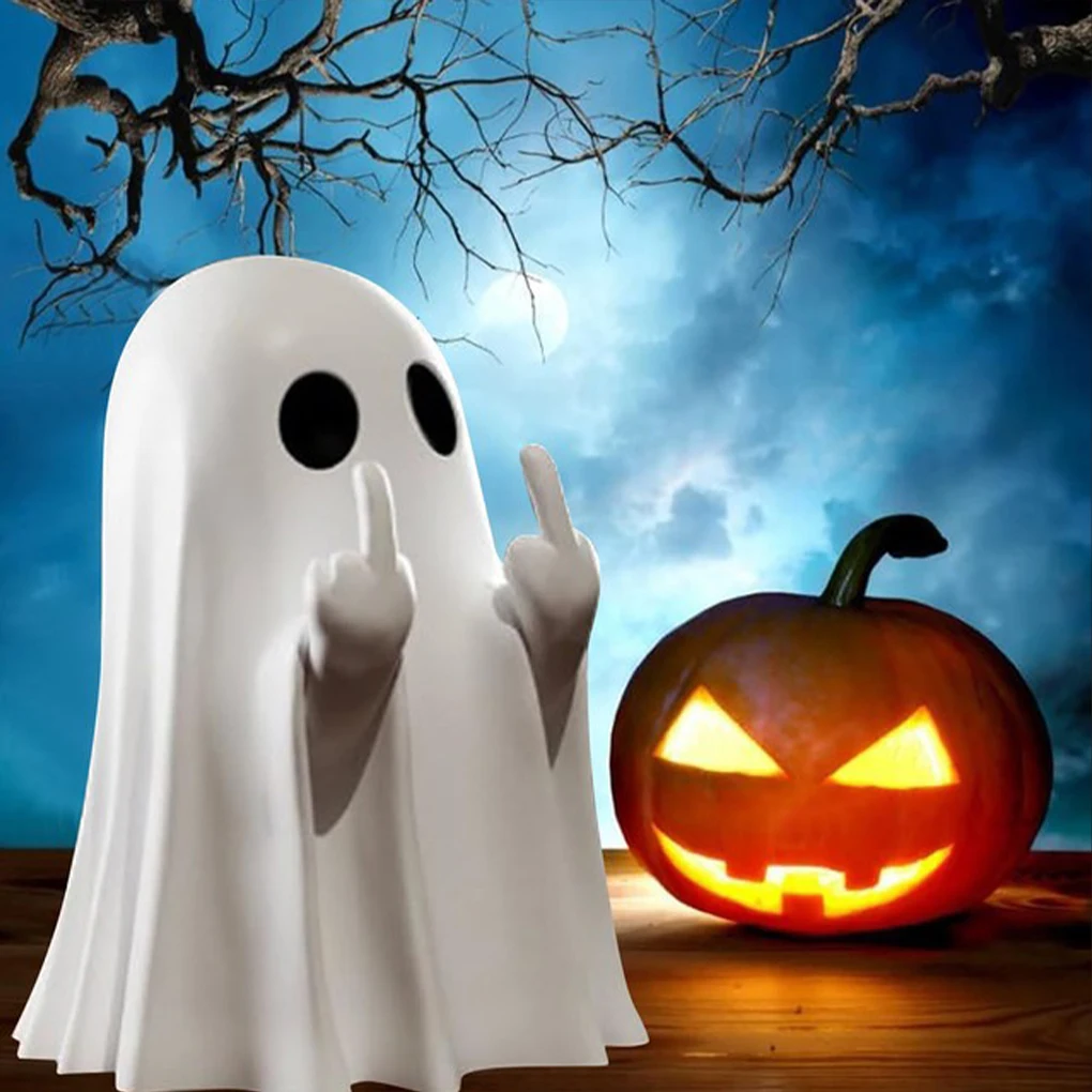 Милая статуя призрака среднего пальца маленькие фигурки страшных призраков