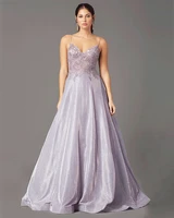 party dresses v neck embroidered applique illusion lining a line side pockets corset tie back ballgown formal