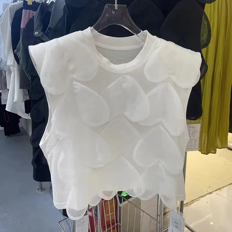 Футболка Matakawa в форме сердца для женщин однотонная модная Милая Простая рубашка