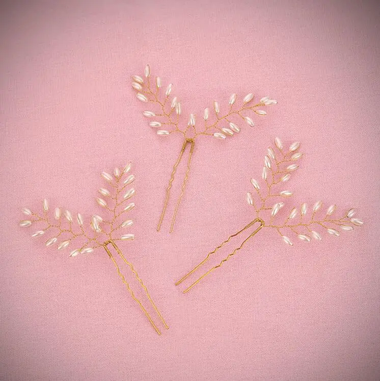 

Pearl hairpin bridal hairpin headdress wedding dress accessories