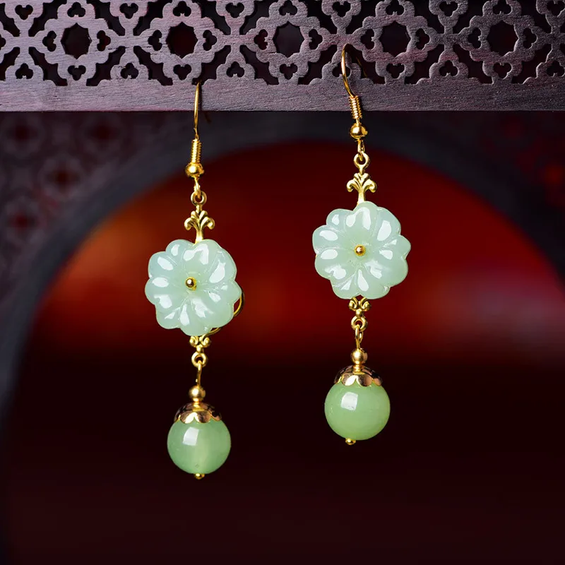 

Jade pendant Chinese national wind earrings Pendientes mujer Boucle oreille femme Brincos femininoParty favors