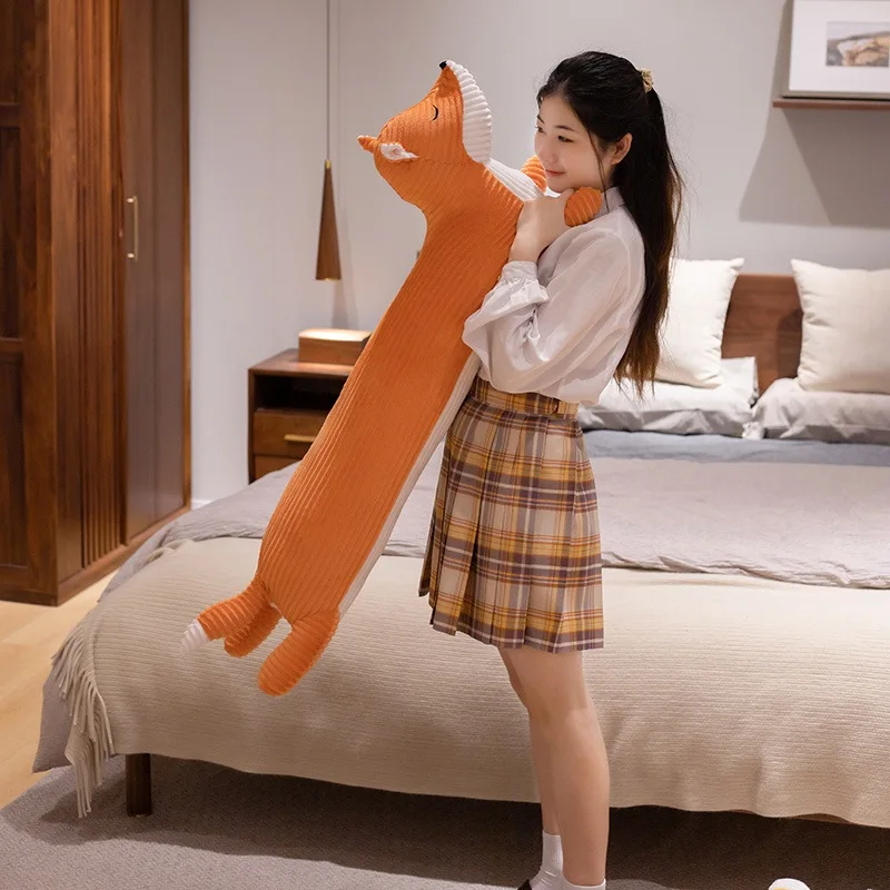 

110cm Long Dachshund Plush Toy Soft Stuffed Cartoon Animal Husky Fox Shiba Inu Doll Nap Pillow Sofa Cushion Girls Birthday Gift