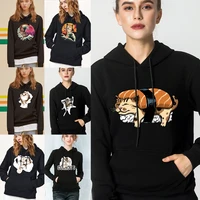 cat printed sweatshirts harajuku casual women hoodies autumn hoodie long sleeve fashion streetwear female loose hooded trend top