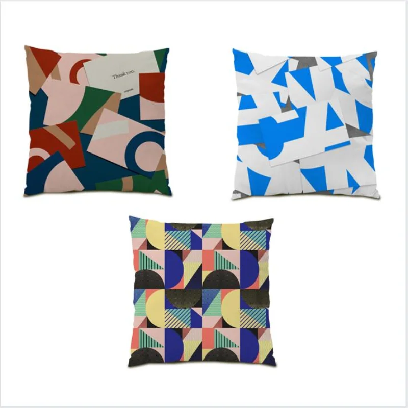 

Gift Throw Pillow Covers Graffiti Cushion Cover 45x45 Luxury Living Room Decoration Simple Street Art Stripes Plaids Print E0247