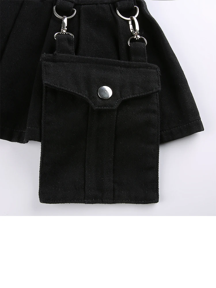 Юбка-мини плиссированная с высокой талией в готическом стиле