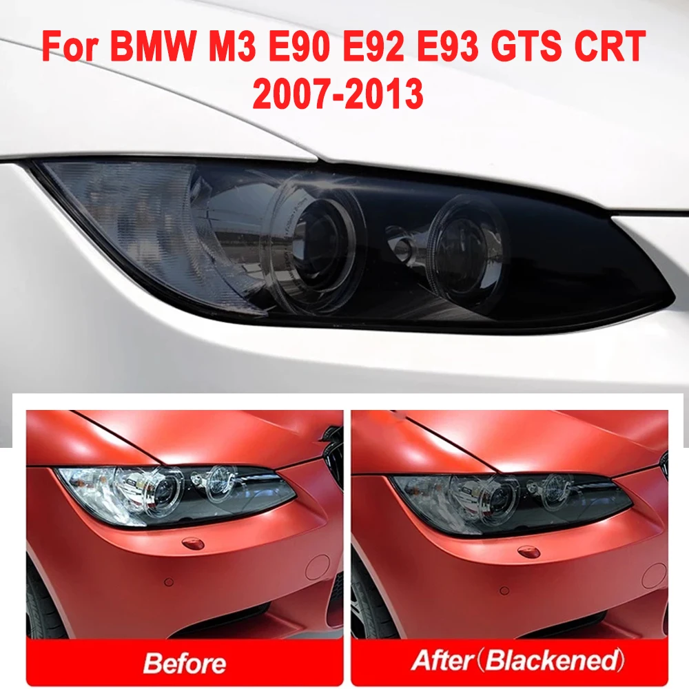 

2 шт. для BMW M3 E90 E92 E93 2007-2013 GTS CRT Защитная пленка для автомобильных фар прозрачная Дымчатая черная ТПУ наклейка аксессуары