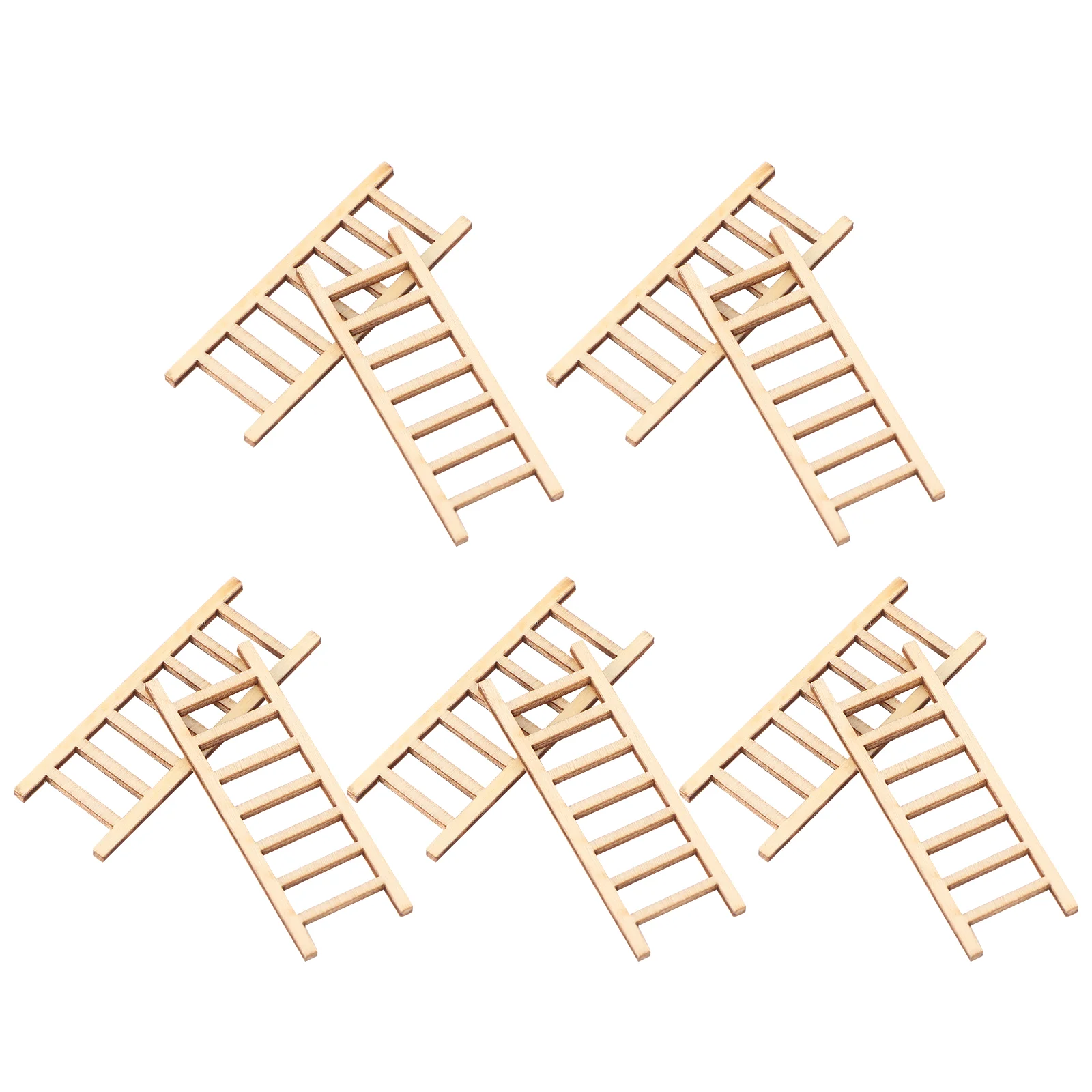 

10pcs Garden Bonsai Ornaments Pot Edging Terrarium Fence Decor Miniature Step Ladder Micro Landscape Fence