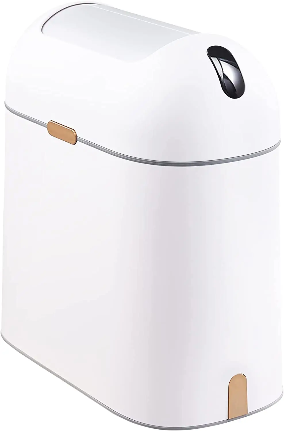 

Elpheco Motion Sensor Bathroom Trash Cans 2.5 Gallon Waterproof Trash Bin With Butterfly Lids Bathroom Waste Basket Garbage Bin