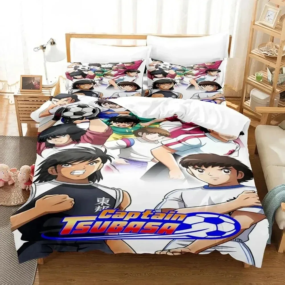 Комплект постельного белья с рисунком из аниме Captain Tsubasa для мальчиков и девочек
