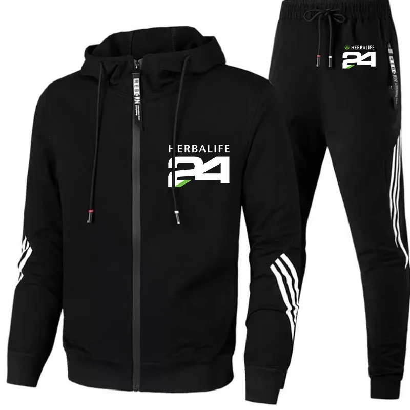 

HERBALIFE 24 2022 Spring and Autumn Print 2 Piece Sets Tracksuit Hooded Sweatshirt+pant Pullover Hoodie Sportwear Suit Clothes