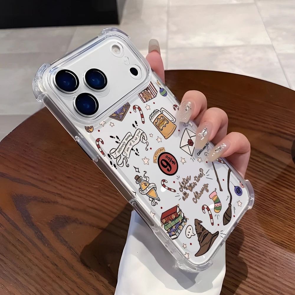 Прозрачный противоударный чехол Magic P-Potters Label H-Harries для iPhone 17 Air 16 16e 15 14 Plus 13 12 11 Pro Max X Xs XR 8 (art.: 3920d9dec1fcf) - 3920d9dec1fcf