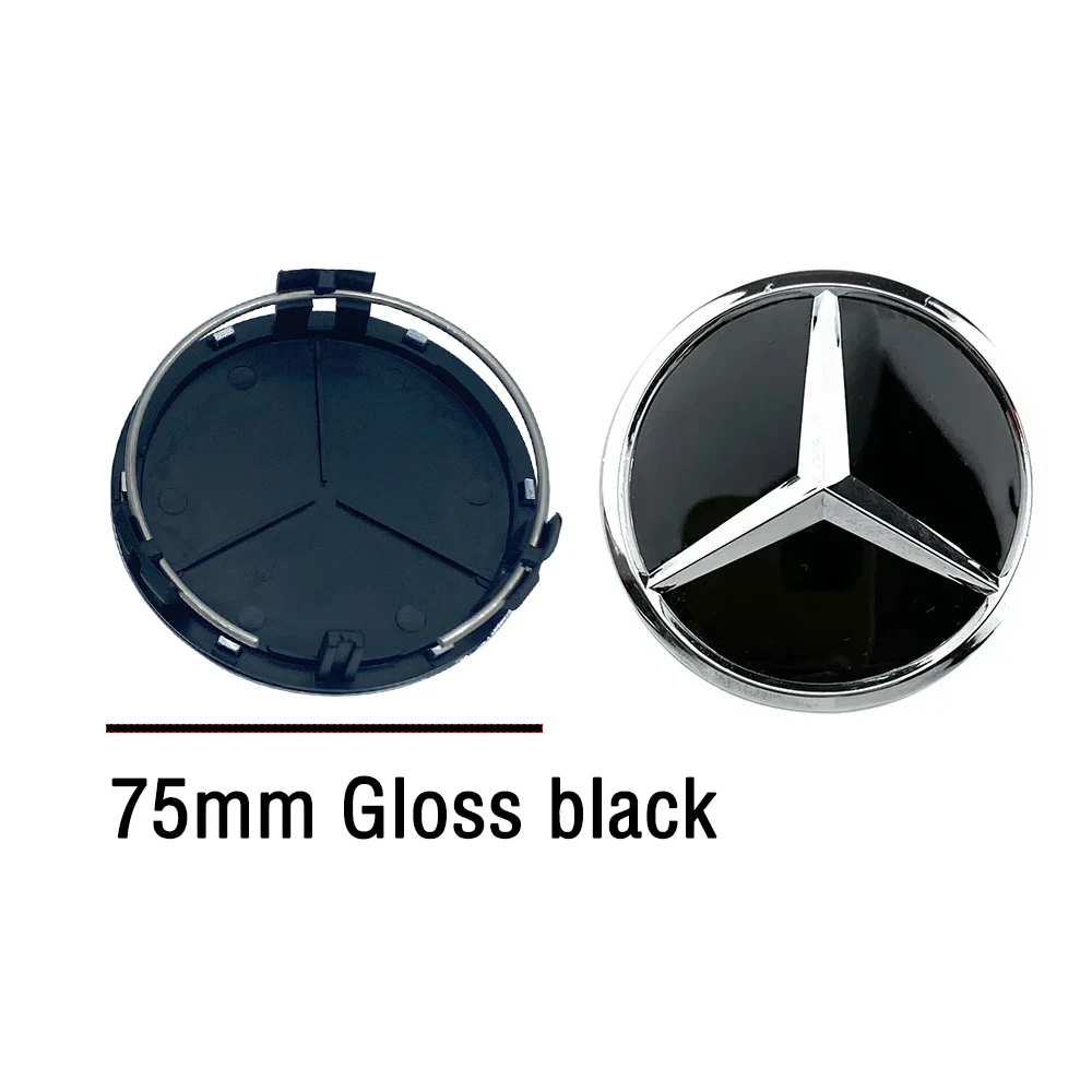 

Комплект из 4 серебристых колпачков-заглушек для центральных отверстий колесных дисков (75 мм) для Mercedes-Benz AMG Smart GLC W205 W204 W203 W212 W211 W213 W210 W164