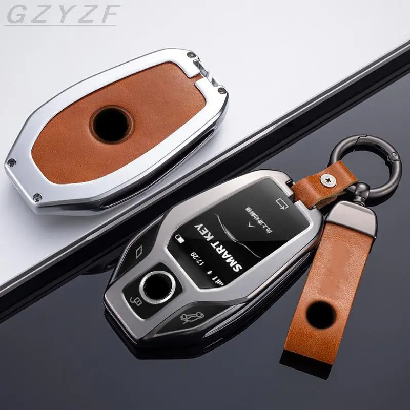 Кожаный + цинковый сплав чехол для автомобильного ключа BMW 5 7 серии G11 G12 G30 G31 G32 I8 I12