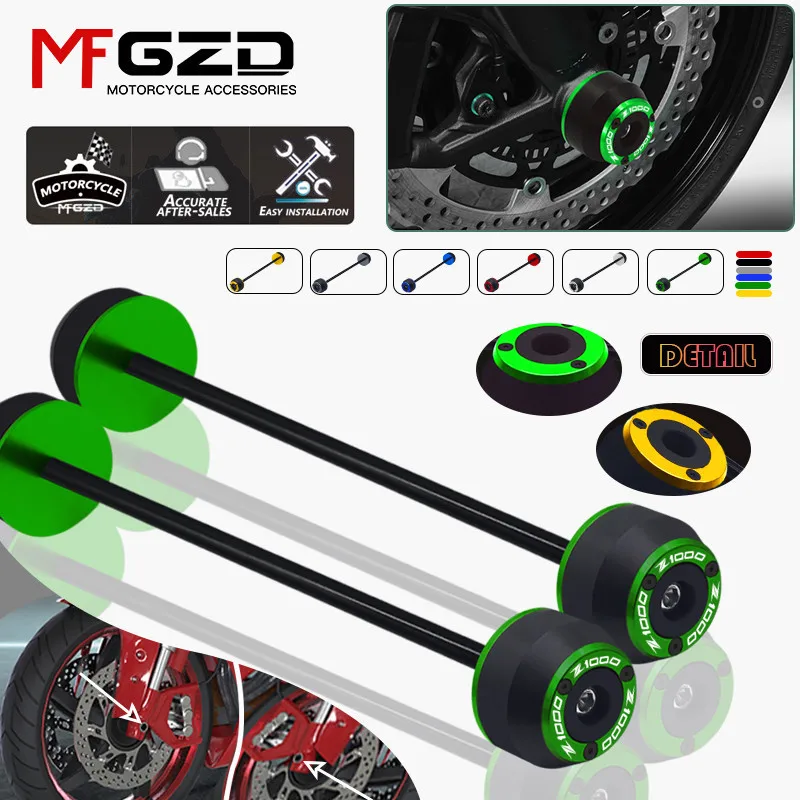 

z1000 Motorcycle Accessories Front Rear Wheel Fork Slider Axle Crash Protector Cap For Kawasaki Z1000 2010-2023 Z1000R 2017-2023