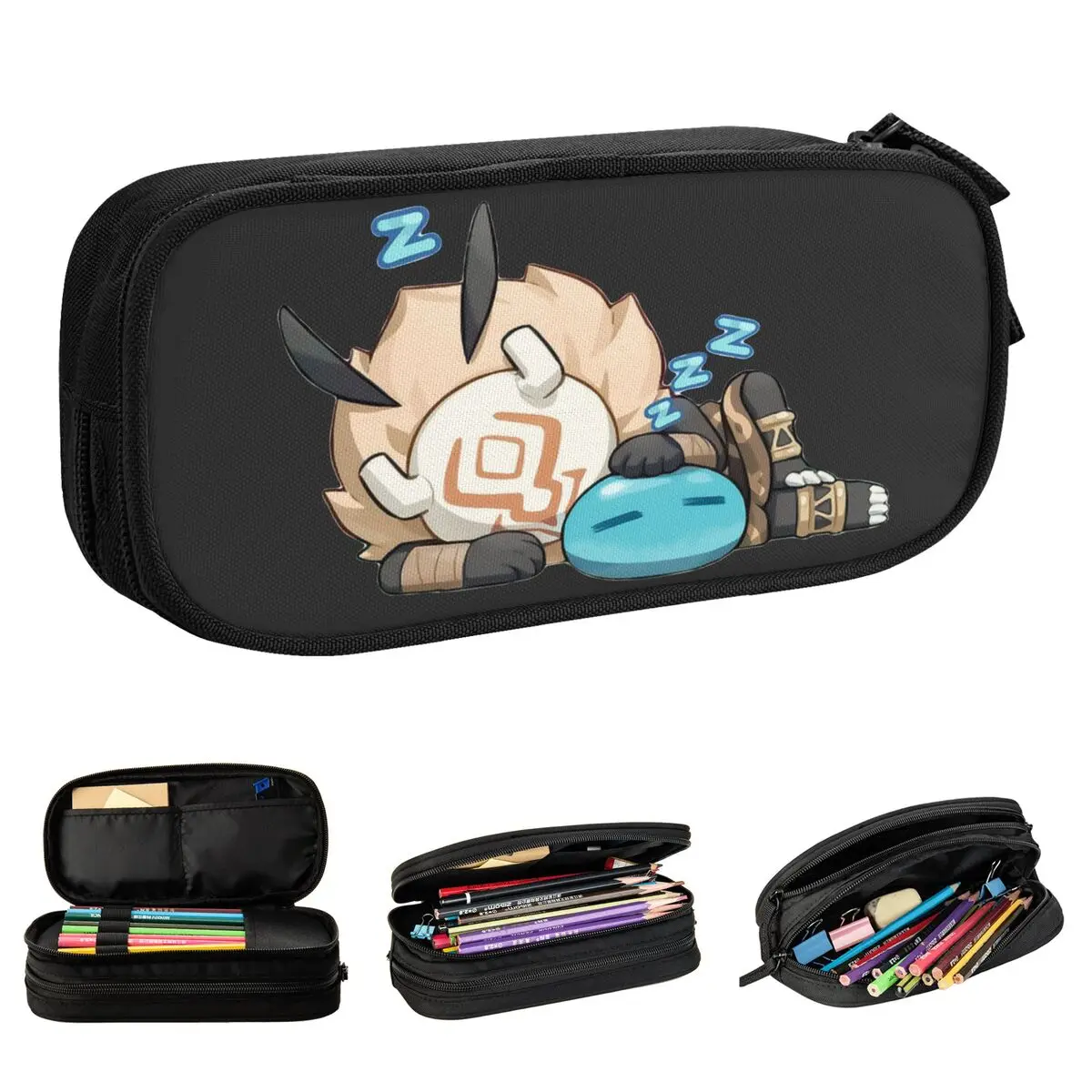 

Hilichurl & Hydro Slime Napping Genshin Impact Game Pencil Case Pencil Pouch Pen Kids Big Capacity Bags Office Accessories