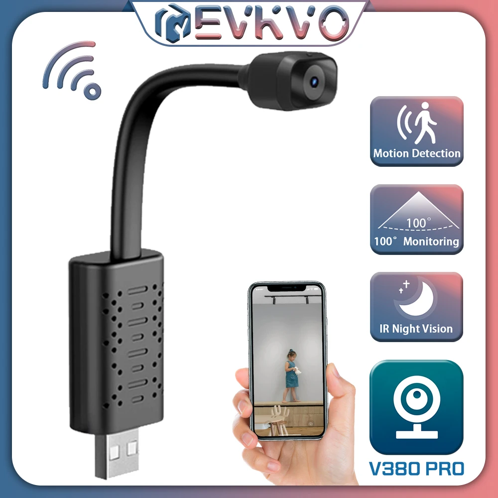 

Мини-камера видеонаблюдения с Wi-Fi, 4K, USB