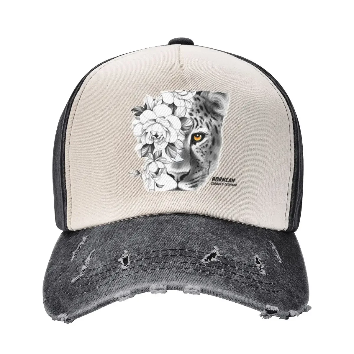 Borneo Dayak Culture - Bornean Clouded Леопардовый эскиз Бейсбольная кепка из пенопласта для