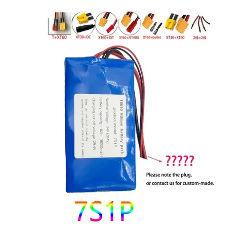 🔋 Перезаряжаемые самокаты, игрушки и велосипеды 29,4 В со встроенным BMS, литий-ионный аккумулятор 24 В 7S1P 8000 мАч 18650, настраиваемый