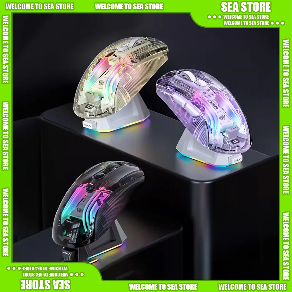 AULA SC630 Bluetooth Беспроводная трехрежимная игровая мышь PAW3212 Мышь для киберспорта