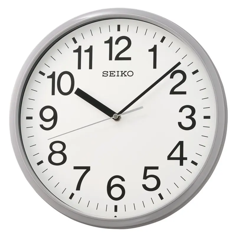 

12 in. Business Wall Clock, Gray, Round, Quartz, Analog, QXA756NLH