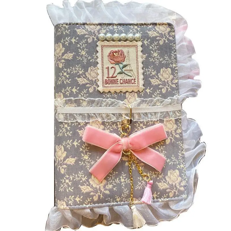 

Ручная книга А5/А6, милый блокнот с листьями, дневник для девочек с розовыми кружевными краями, карманная книжка, ручной аккаунт, журналы, еже...