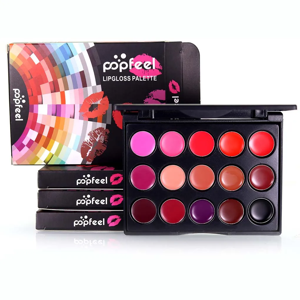 

Hot Sale 15 Colors/Set Women Moisturizing Long Lasting Lip Gloss Palette Girls Nude Cosmetic Makeup Lip Tools Lipstick Female