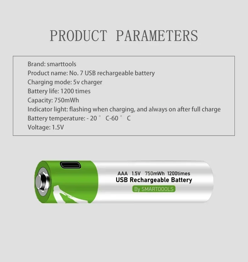 1.5V aaa rechargeable battery Type-c fast charging lithium Suitable for toy remotes etc pilas recargables.