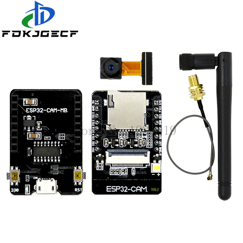 Макетная плата ESP32-CAM Wi-Fi модуль ESP32 для последовательного подключения к Wi-Fi, камера 5 В, Bluetooth с модулем камеры OV2640 + антенна 3 дБи