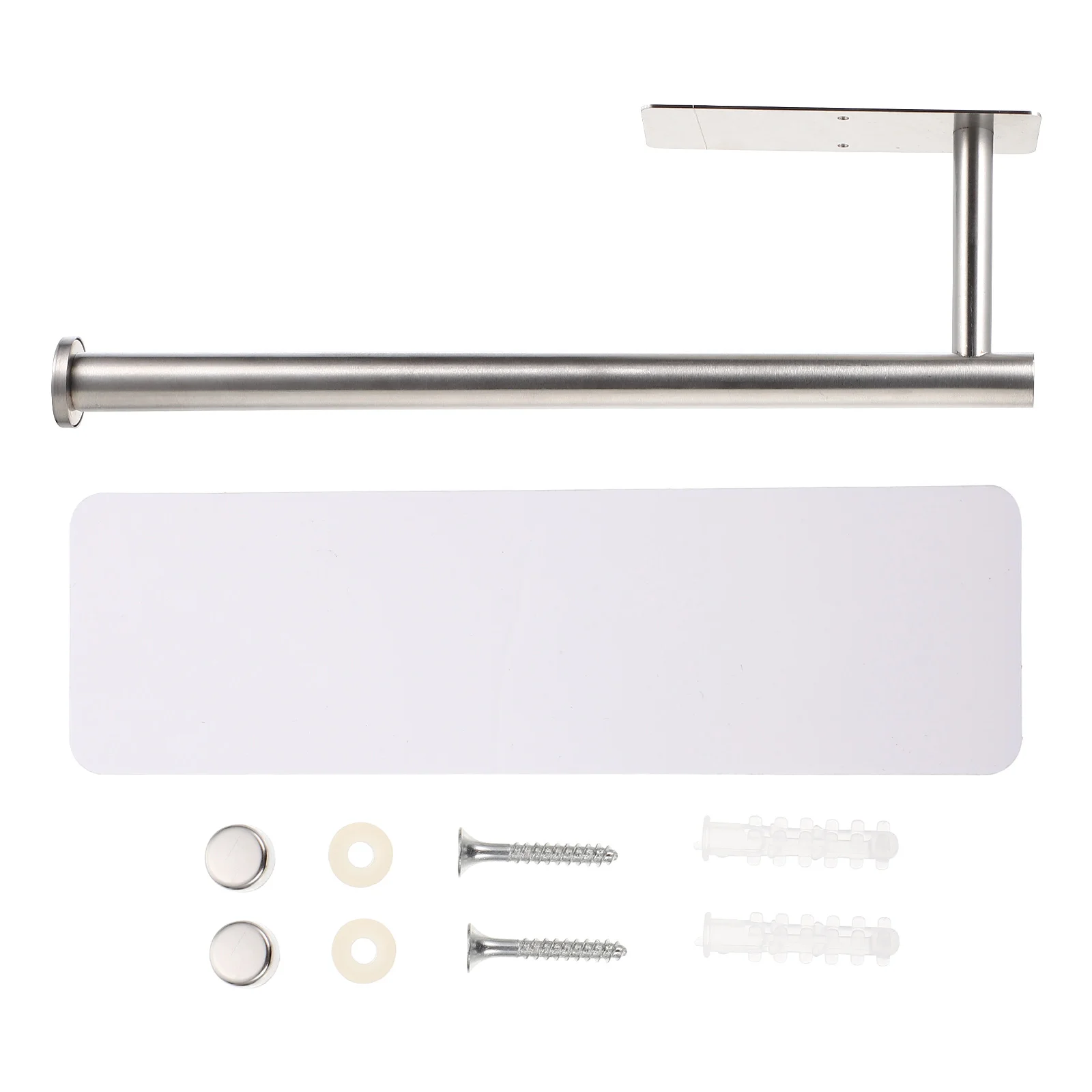 

1 Set of Kitchen Storage Rack Multi-function Roll Paper Rack Kitchen Towel Stainless Steel Rack