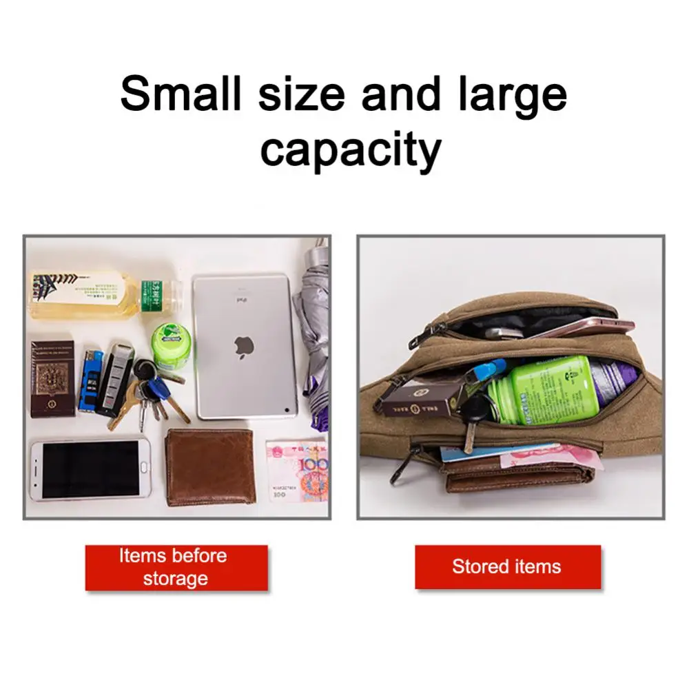 Canvas Canvas Bag Practical Cycling Waist Pack Breathable Tear Resistant Leisure Packet Outdoor Accessory Running Pack Waist Bag