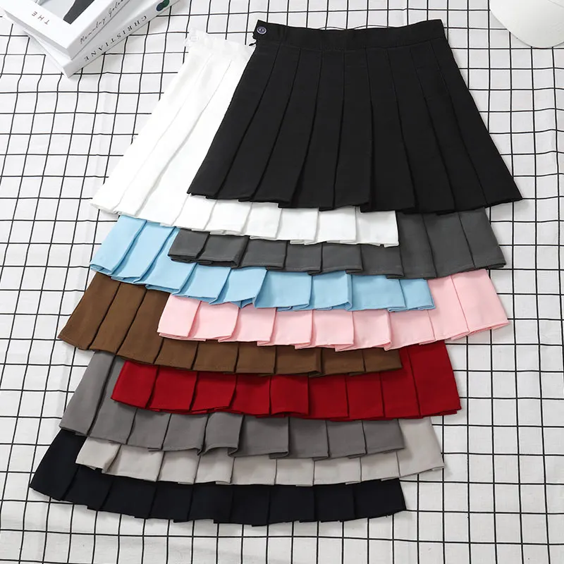 Skirt Black Women's High Waist Summer Clothes Vintage Korean Harajuku Red A Line Mini Eam School Pleated Short Skirts For Women