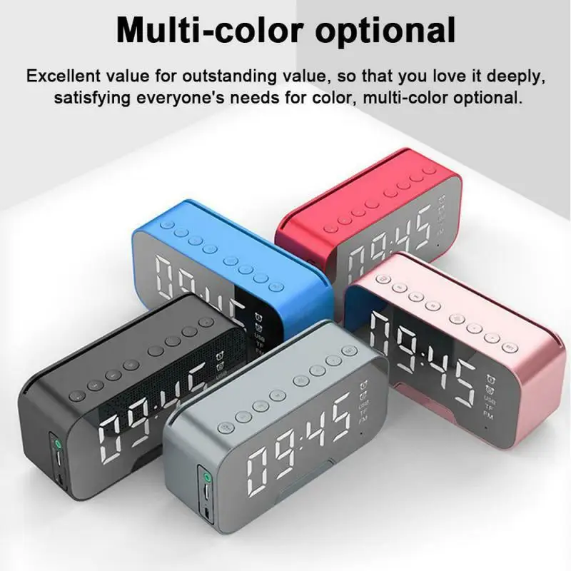 

Subwoofer Bluetooth Speaker Stereo Bass-heavy Digital LED Display Alarm Clock TF/FM Radio Hands-free Calling Music Player