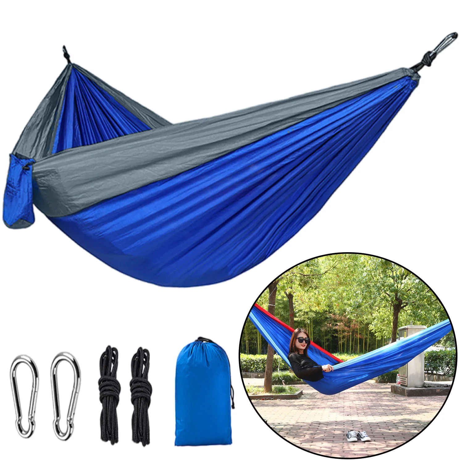 

Hammocks,Single or Double Person Canvas Portable Camping Hammocks with Carrying Bag for Hiking,Home,Travel,Patio,Garden,Outdoors