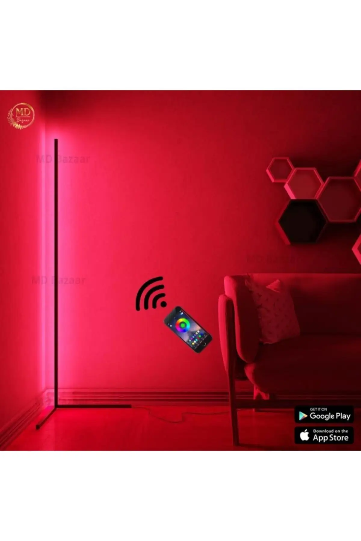 Bluetooth декоративная светодиодная угловая Напольная Лампа с функцией управления