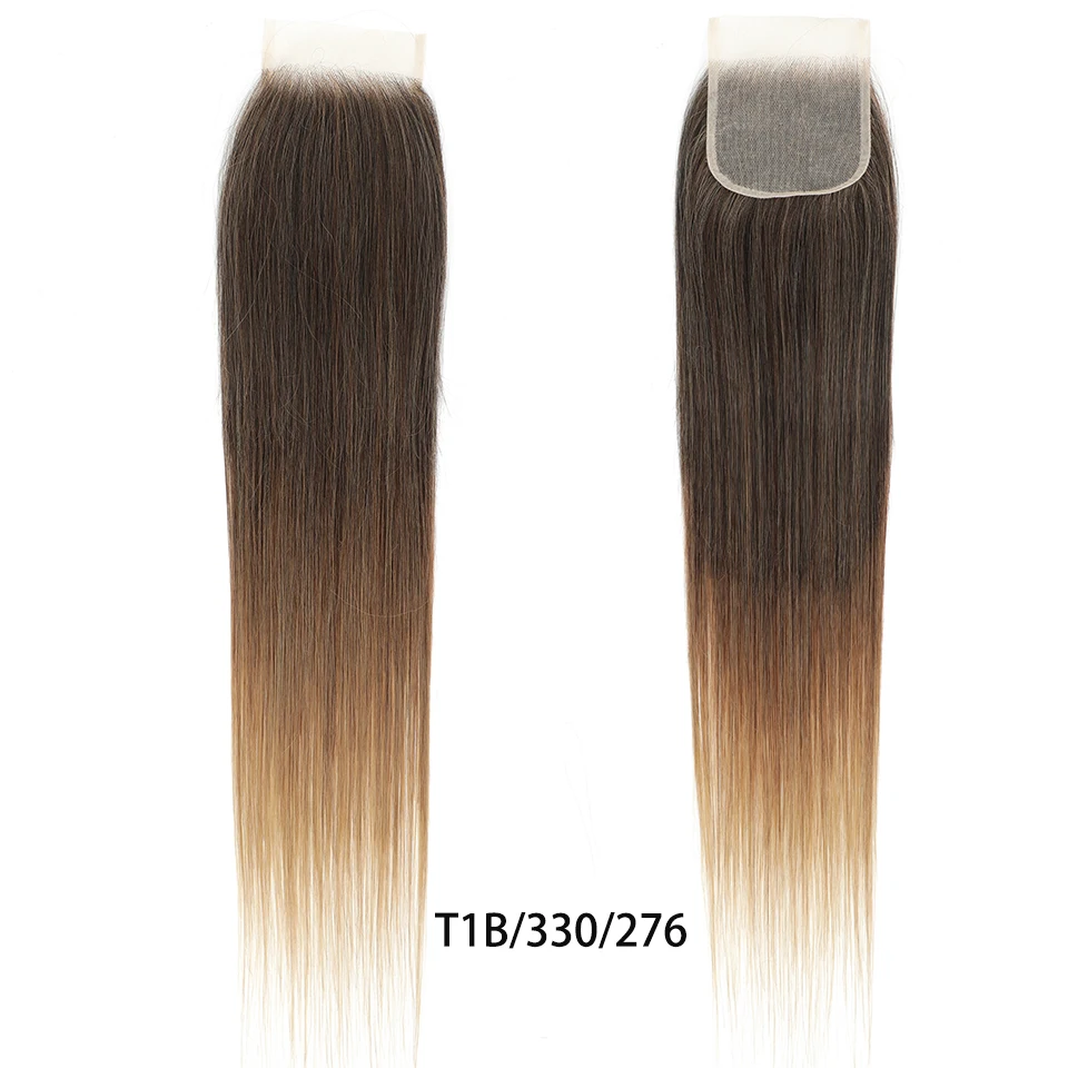 Прямая кружевная застежка 4x4 Фронтальная синтетическая черная прямая Прозрачная