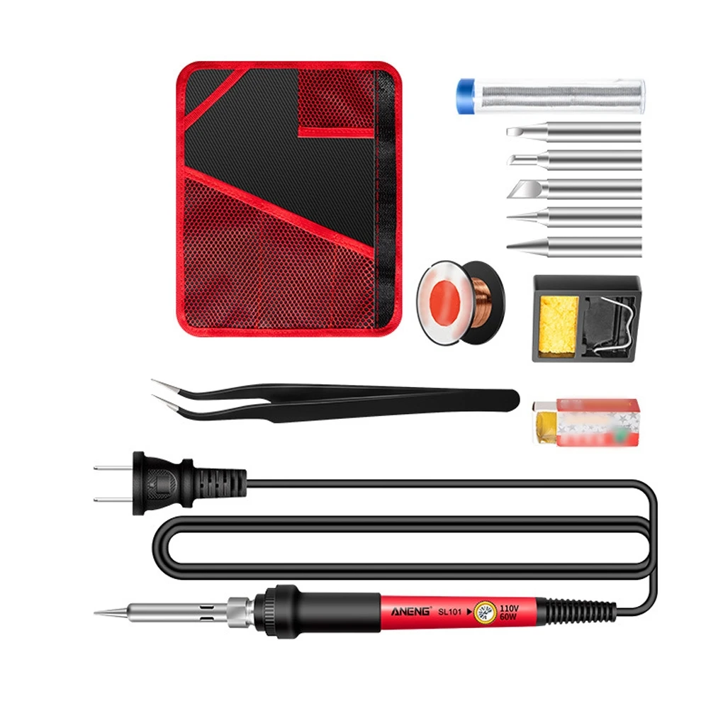 

Электрический паяльник, портативный инструмент с цифровым дисплеем и регулировкой температуры, 60 Вт, 12 шт.