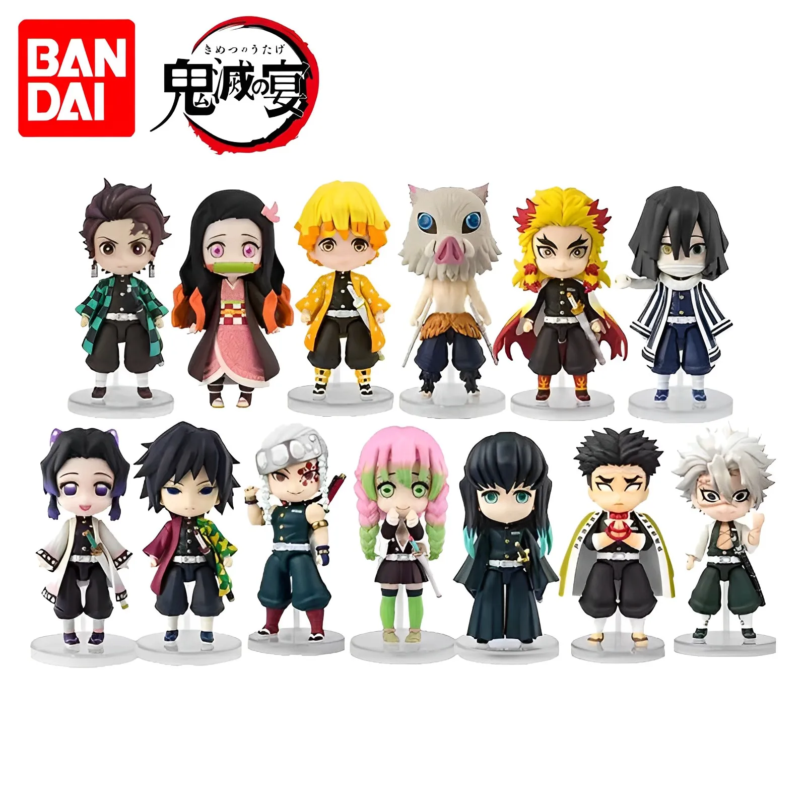 

Original Bandai Figuarts Mini Demon Slayer Rengoku Senjuro Uzui Tengen Kamado Nezuko Kochou Kanae Doll Action Figure Model Toys