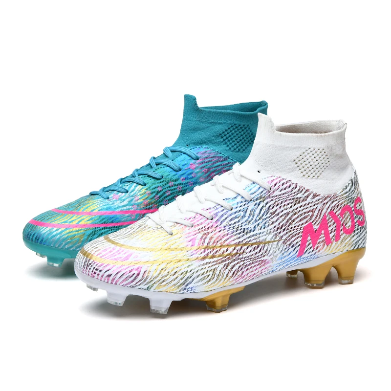 

DR.EAGLE Professional Football Boots Men Training High Top Football Shoes Grass Non Slip Athletic Shoes Trainers Sport Soccer